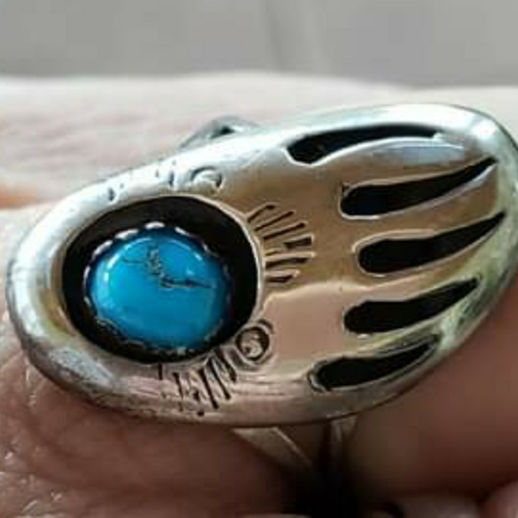 Vintage 4 piece Native American SS & Turquoise - Picture 3 of 6